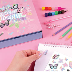 Make It Real Butterfly Sketchbook & Drawing 20-Piece Set