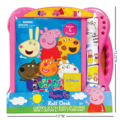 Peppa Pig Roll Desk Activity Set with Paper, Stickers & Crayons