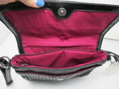 Nine West Show Stopper Tablet Crossbody Bag – Black Faux Patent Leather