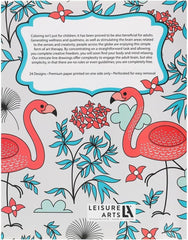 Leisure Arts Walking with Flamingos Adult Coloring Book