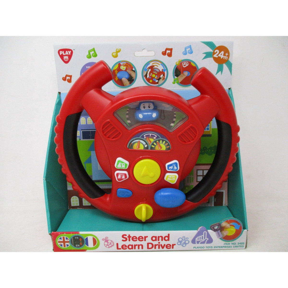 PlayGo Steer and Learn Driver Toy – Bilingual Interactive Wheel
