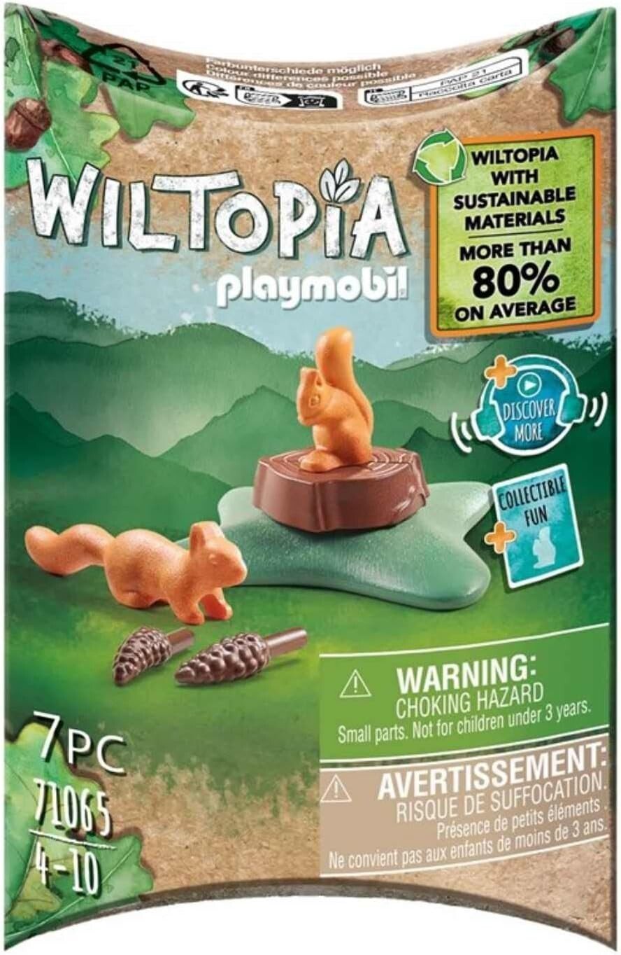 PLAYMOBIL Wonderful Planet Squirrels Collectible Playset with Learning Card