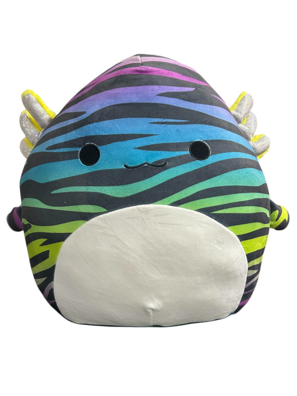 Squishmallows 16-Inch Black & Rainbow Axolotl Plush