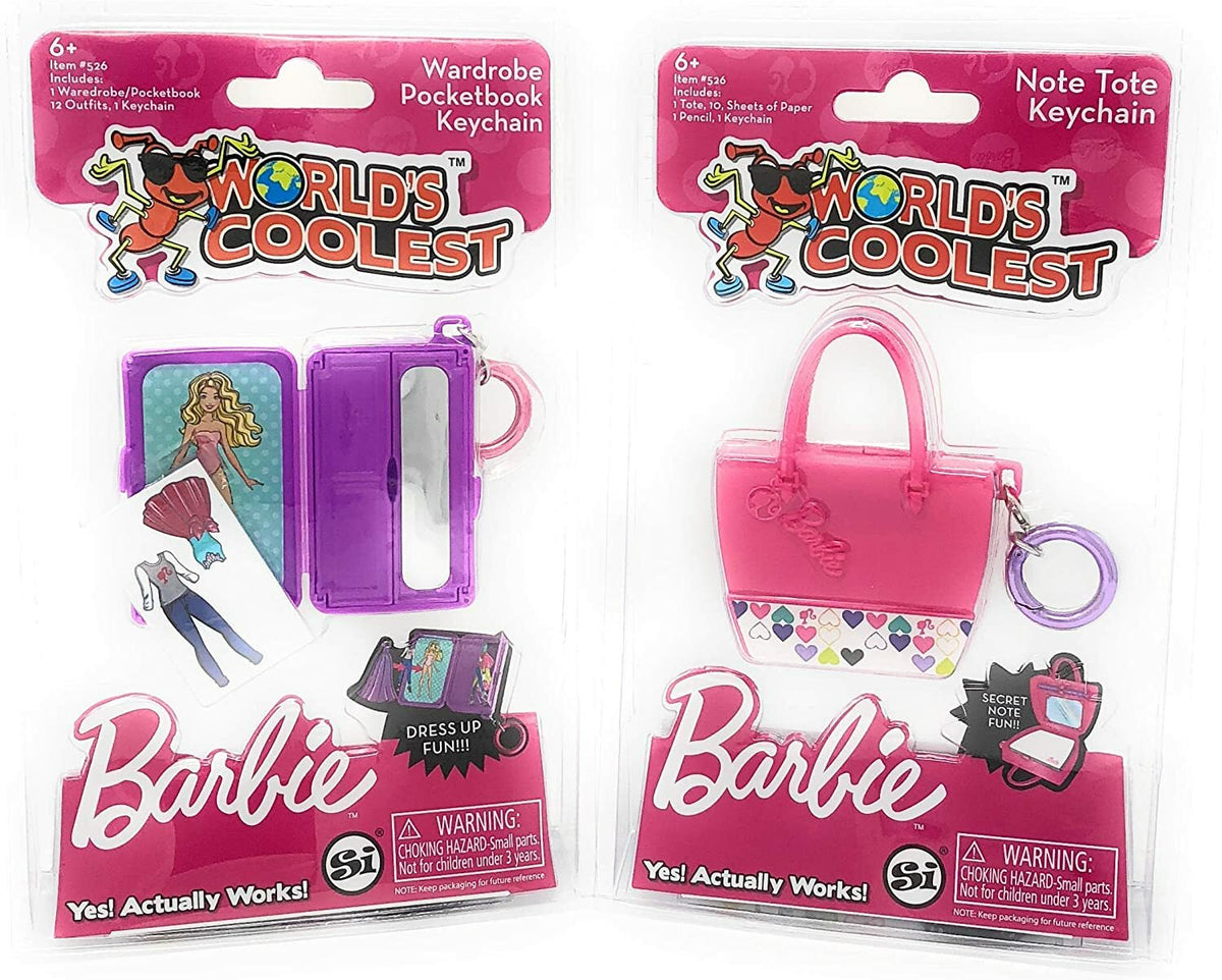 World's Coolest Barbie 2-Pack Keychain Set – Tote & Wardrobe
