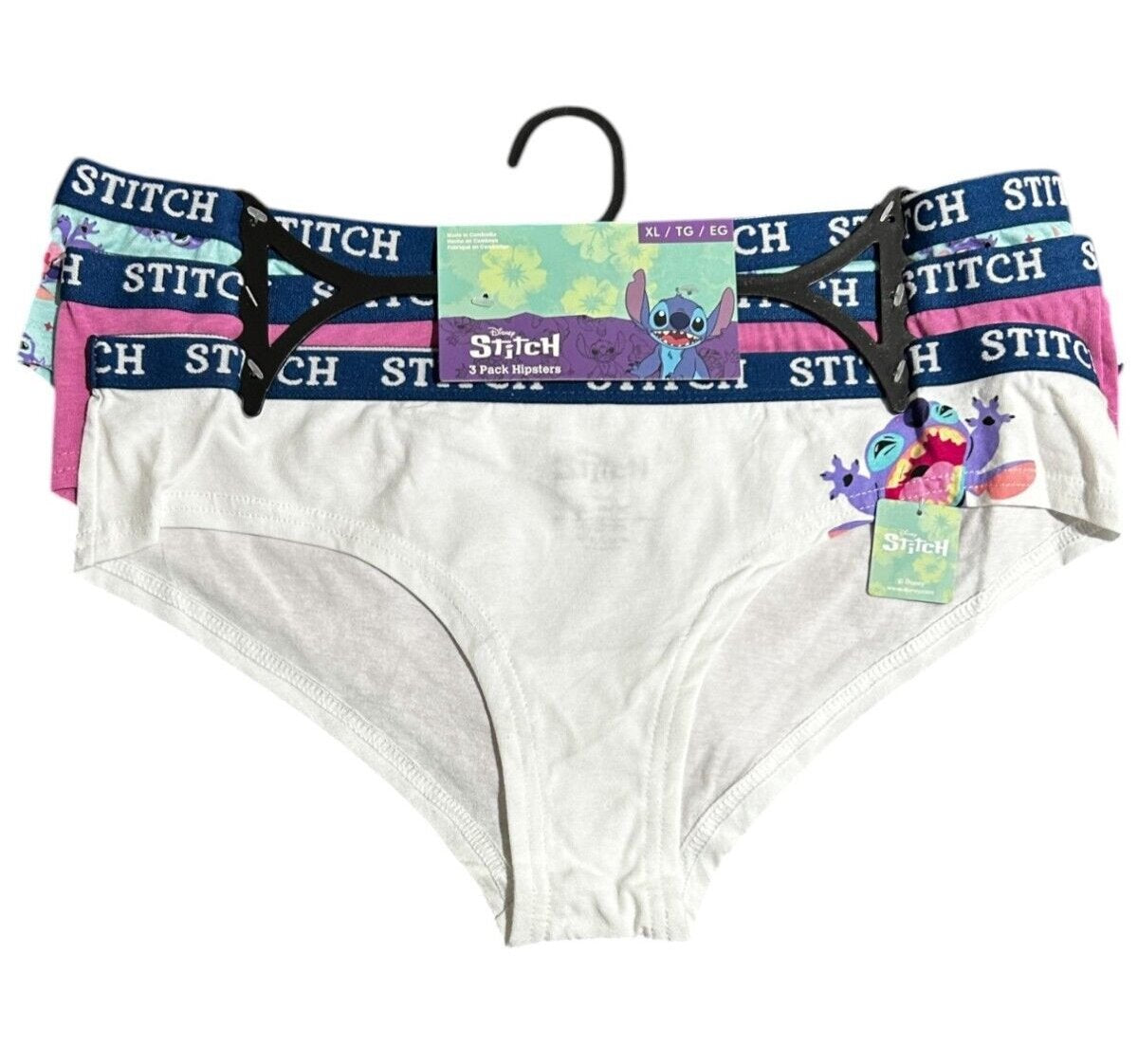 Disney Stitch Women's Hipster Underwear | 3-Pack | Size XL