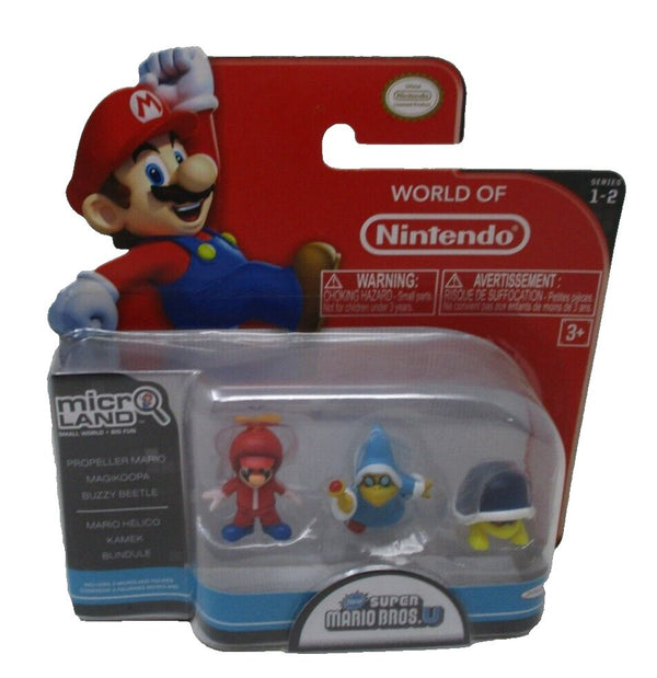 Nintendo New Super Mario Bros U Micro Figures 3-Pack | 1" Collectibles