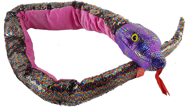 Gitzy Giant 54" Flip Sequin Plush Snake – Pink