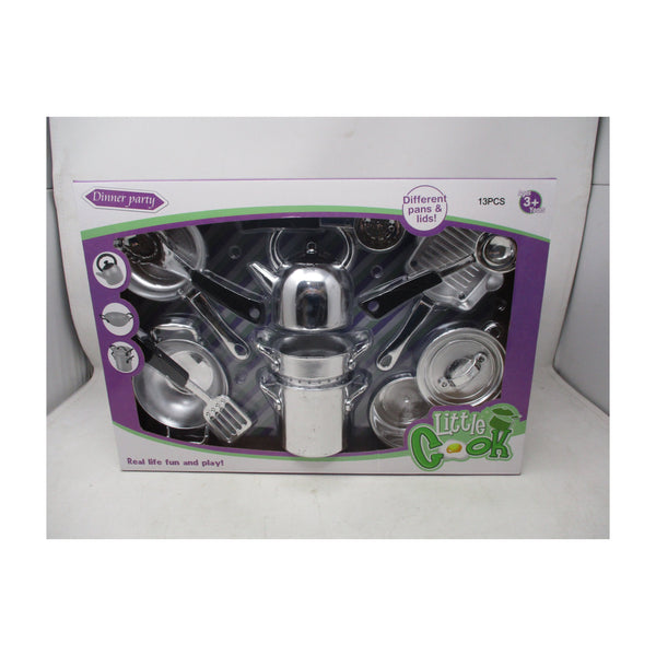 Little Cook Dinner Party Plastic Playset – 13 Pieces