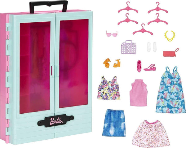 Barbie Closet Playset with 3 Outfits & Styling Accessories