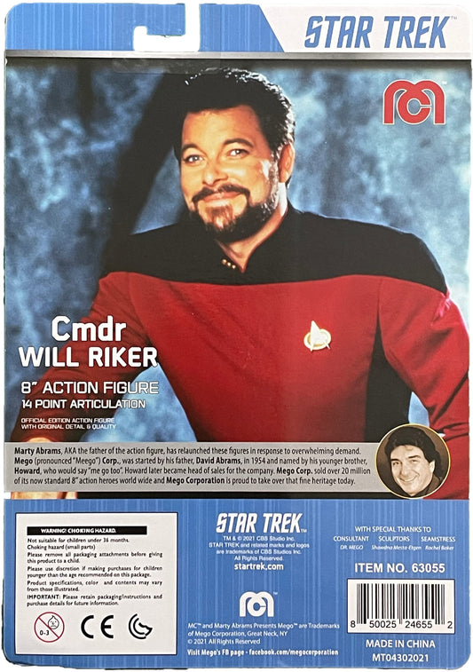 Mego Commander Will Riker Star Trek Figure 8 Inch