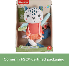 Fisher-Price Planet Friends Snow Leopard Sensory Plush for Babies