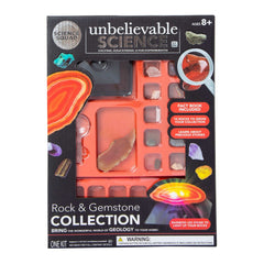 Unbelievable Science Rock & Gemstone Collection with LED Display Stand