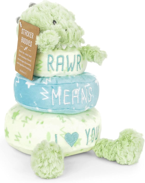 Demdaco Rawr Means I Love You Dinosaur Stackable Rings Plush