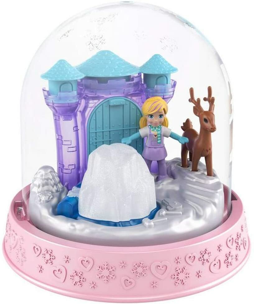 Polly Pocket Mini Snow Globe Ice Palace Winter Playset