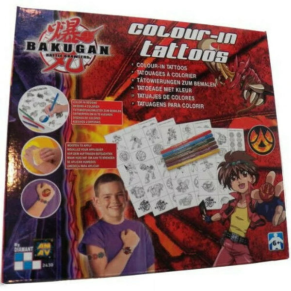 AMAV Bakugan Battle Brawlers Color-In Tattoos with 30+ Designs
