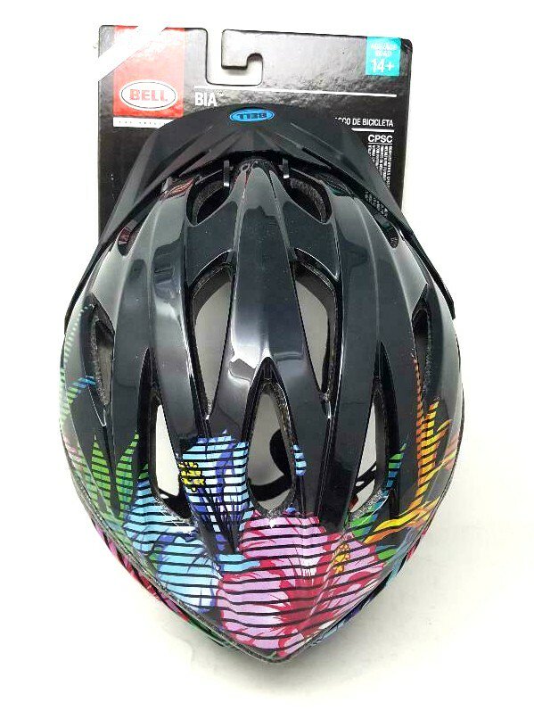 Bell Bia Youth Bike Helmet – Black Floral with Safety Lights