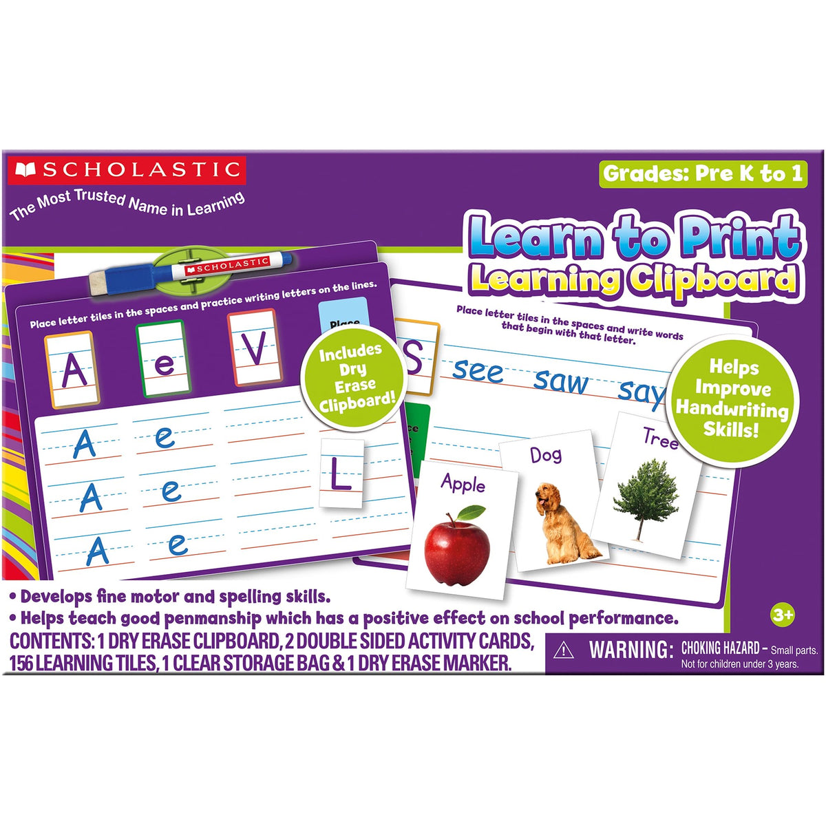 Scholastic Sight Words Dry Erase Learning Clipboard for Kids