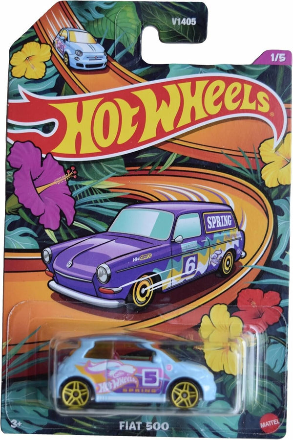 Hot Wheels Fiat 500 Spring Edition Die-Cast Car – Blue