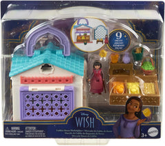 Mattel Disney Wish Dahlia's Rosas Marketplace Micro Doll Playset