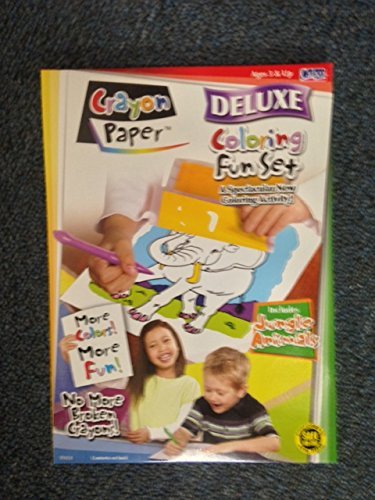 Jungle Animals Deluxe Crayon Paper Coloring Set – Mess-Free Fun