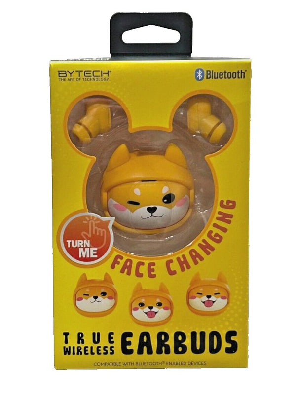 Bytech Yellow Dog True Wireless Earbuds | Face-Changing Design