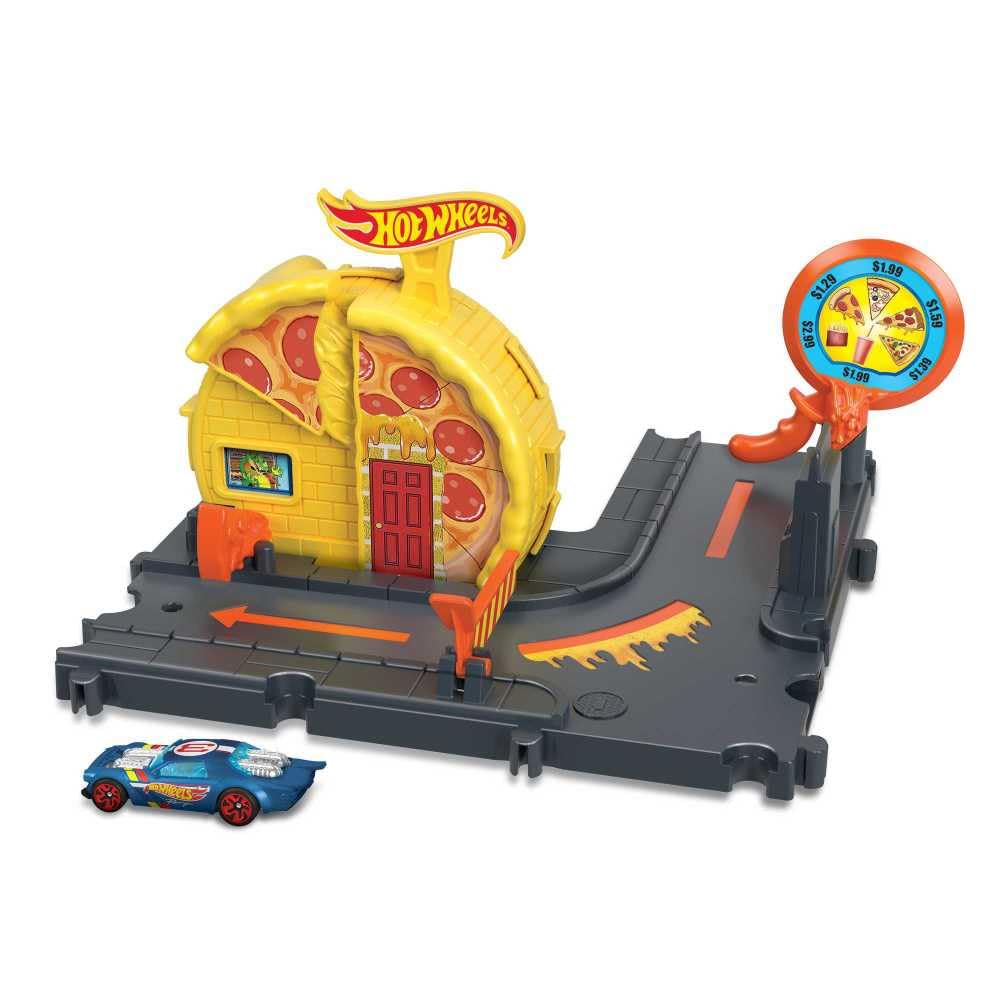 Hot Wheels City Speedy Pizza Pick-Up Playset with 1 Car