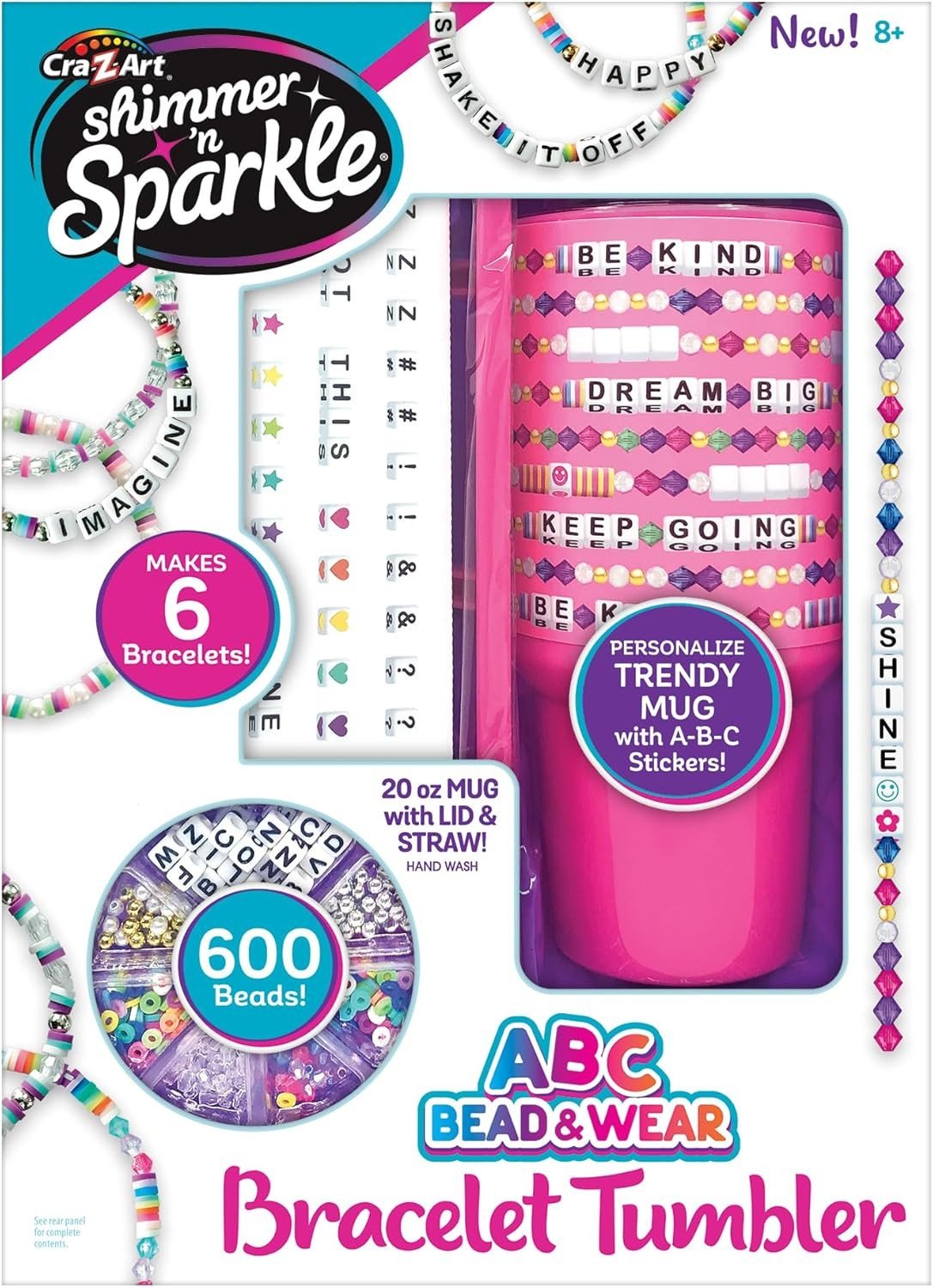 Shimmer 'n Sparkle ABC Bead Bracelet Making Set with 20oz Tumbler