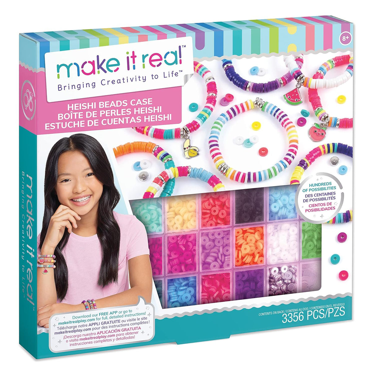 Make It Real Heishi Bead Jewelry Making Kit – Square Storage Box