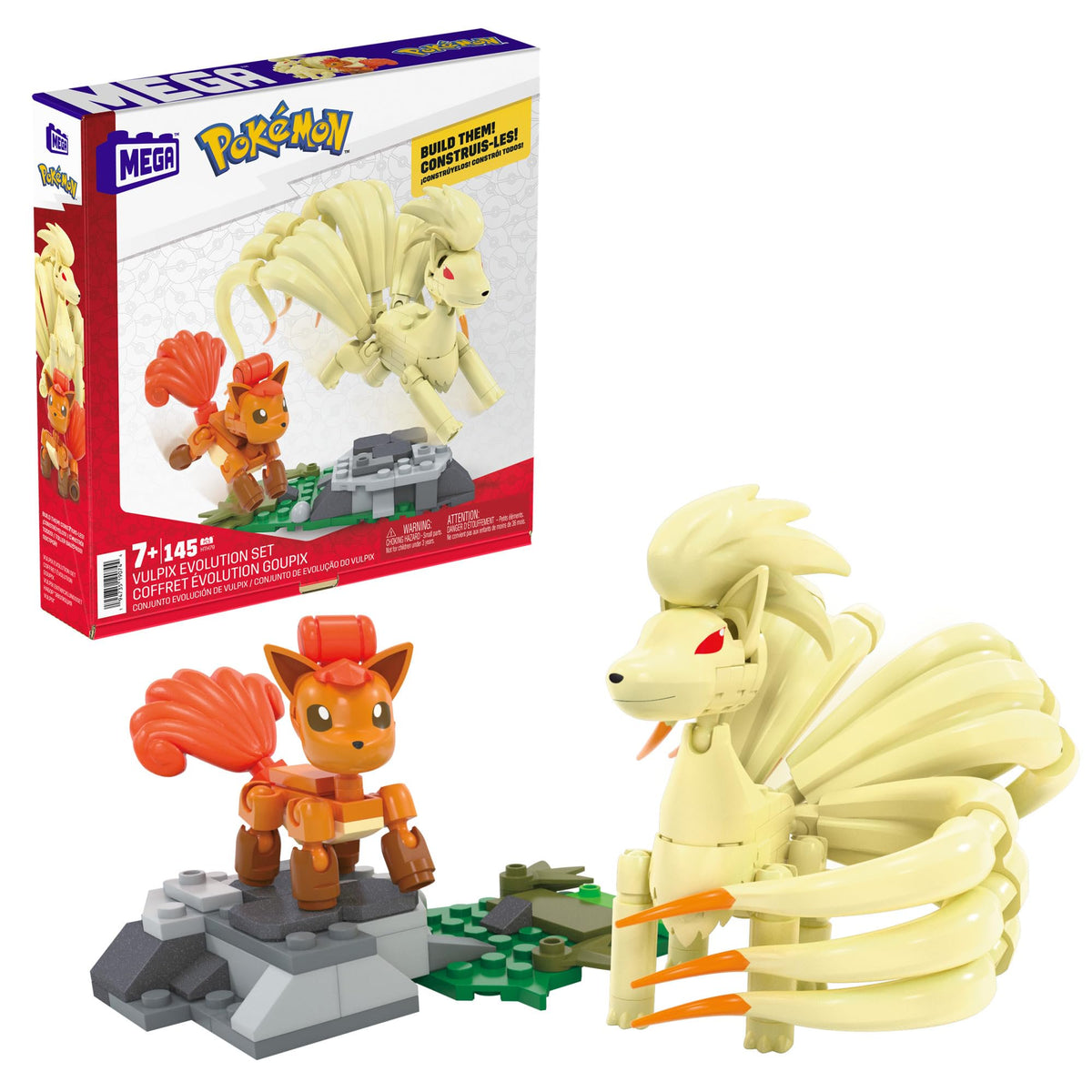 Mega Pokémon Vulpix Evolution Building Set | 145 Pieces, 2 Figures