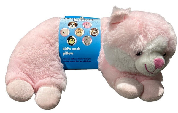 Kellytoy Pillow Chums Large Pink Cat Kids Neck Pillow