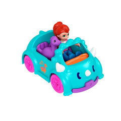 Polly Pocket Pollyville Vehicle Set with Mini Doll & Pet Dino