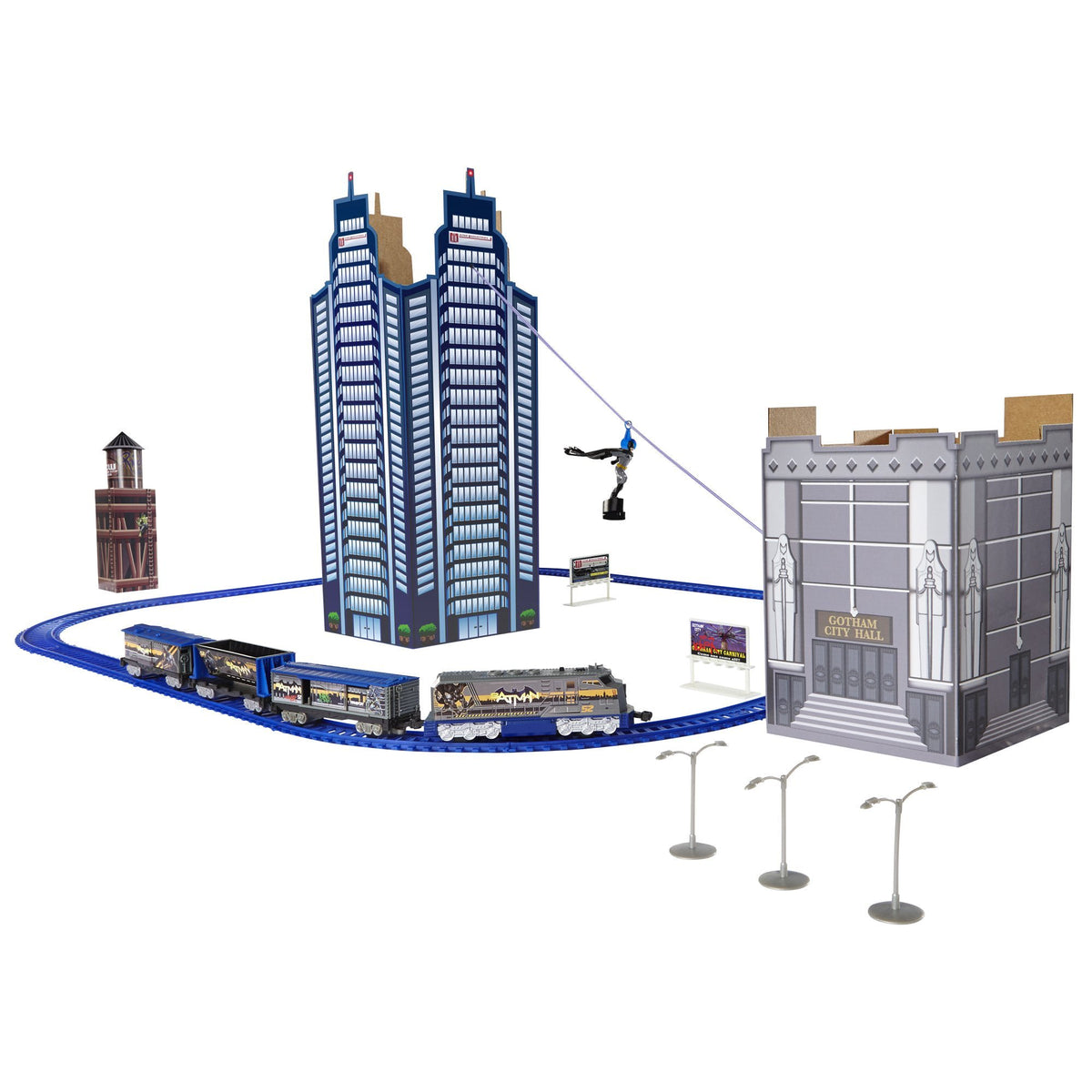 Power City Trains Batman Gotham City Train Set with 4 Trains & Track