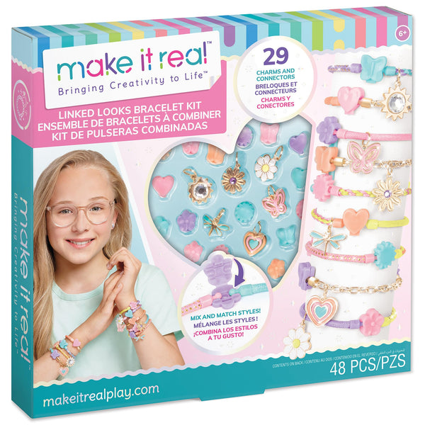 Make It Real Linked Looks 48pc DIY Bracelet & Charm Craft Kit