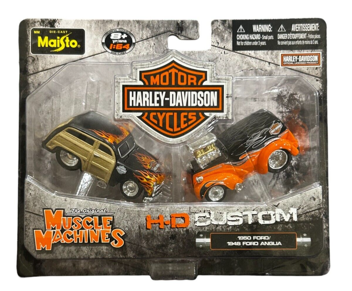 Maisto Muscle Machines Harley-Davidson Edition - 1950 Ford & 1948 Ford Anglia