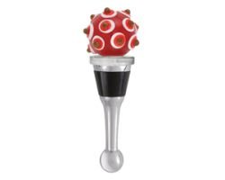 Holiday Happy Hour Glass Wine Bottle Stopper