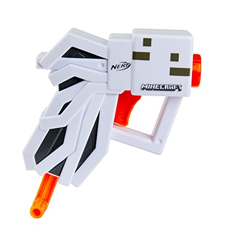 NERF MicroShots Minecraft Ghast Mini Blaster, Includes 2 Official Elite Darts, Christmas Stocking Stuffers, Minecraft Ghast Mob Design