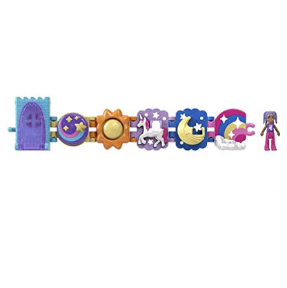 Polly Pocket Bracelet Treasures Wearables with Snap-Together Sections and Micro Doll, Gift for Kids Ages 4+