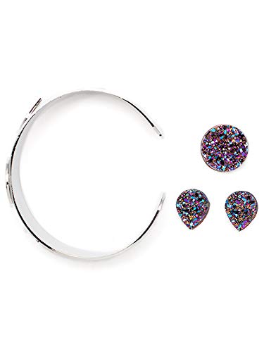 LaurDIY Silver Purple Cuff Bracelet MINI DIY KIT, Multicolor