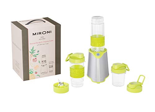 Personal Smoothie Blender 2-in-1 Single Serve Blender, Mini Bullet Blender 500W With 20 Ounce Tritan Sports Bottle and Grinder Cup for Juices, Shakes, Smoothies and More (Mironi)