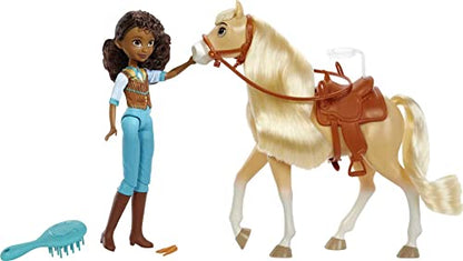 Spirit Pru Doll (7 in) with 7 Movable Joints, Fashion Top, Treats, Brush & Chica Linda Horse (8 in) with Soft Mane & Tail, Great Gift for Ages 3 Years Old & Up