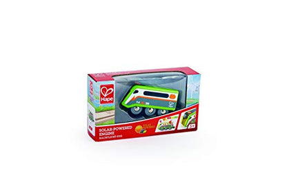 Hape Solar Powered Train | Multi-Colored Train Engine Toy, Railway Track Accessory, Solar Panel Powers Lights, Includes Electricity Level Indicator, Sustainable Play for Kids