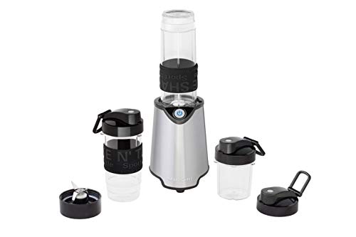 Mironi Personal Smoothie Blender 2-in-1 Single Serve Blender, Mini Bullet Blender 500W With 20 Ounce Tritan Sports Bottle and Grinder Cup for Juices, Shakes, Smoothies and More Stainless Steel