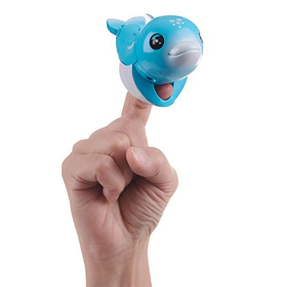 WowWee Fingerlings Baby Light-Up Dolphin - Blues (Blue) - Interactive Toy