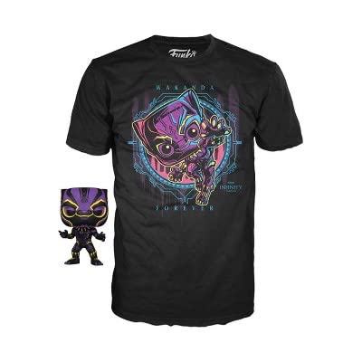 Black Panther Funko POP! Marvel: Blacklight POP & Tee - XXL