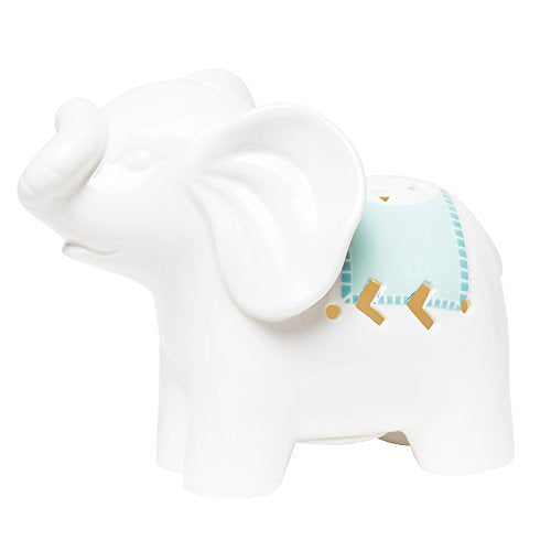 C.R. Gibson Porcelain Elephant LED Night Light for Newborns, Babies, and Nurseries, 5.5" x 4.5" x 2.75"