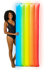 Rainbow Collection Illuminated LED Deluxe Pool Raft - 74 x 30 Inflatable Pool Float.