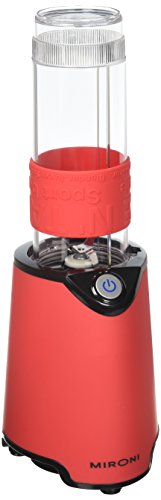Mironi Personal 500-Watt Mini Blender and Smoothie Maker with Grinder Cup, 2 Blender Bottles and Recipe Booklet, Red