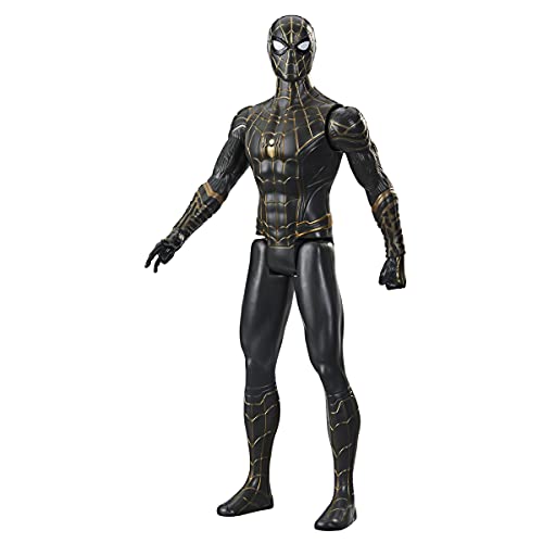 Spider-Man Marvel Titan Hero Series 12-Inch Black and Gold Suit Action Figure Toy, Inspired Movie, for Kids Ages 4 and Up