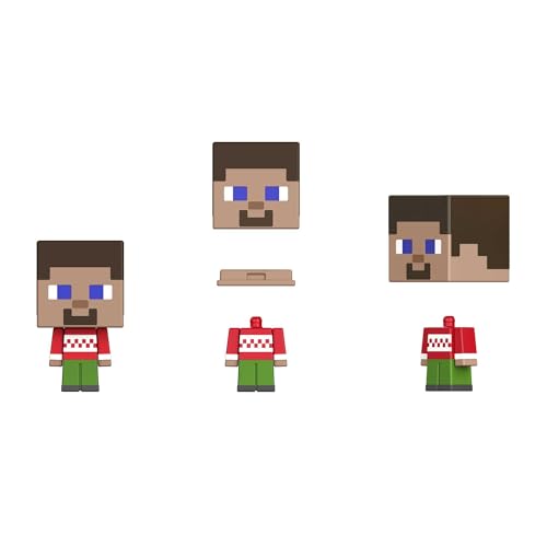 Mattel Minecraft Mob Head Minis Advent Calendar Featuring Pixelated Video-Game Character Figures with Giant Heads, Collectible Toy Gift for Fans Ages 6 Years & Older