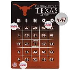 NCAA Texas Longhorns Bingo Game